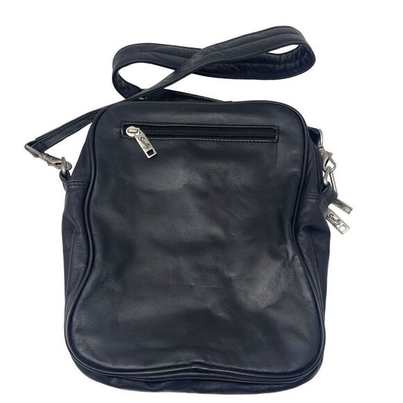 Scully messenger bag medium size Black leather Crossbody BoxU - Picture 4 of 9